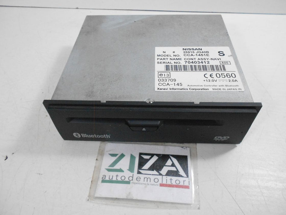 Lettore CD DVD Bluetooth Nissan X-Trail T31 2007 25915-JG40B
