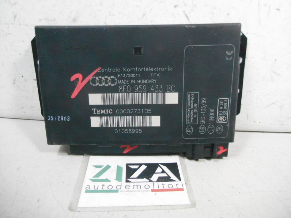 Centralina Comfort Audi A4 B6 SW 1.9 130cv AVF 2003 8E0959433BC