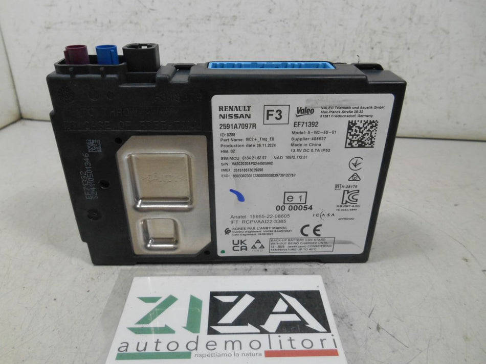 Centralina Telematica IVC_Treg_EU Renault Captur II 2025 2591A7097R