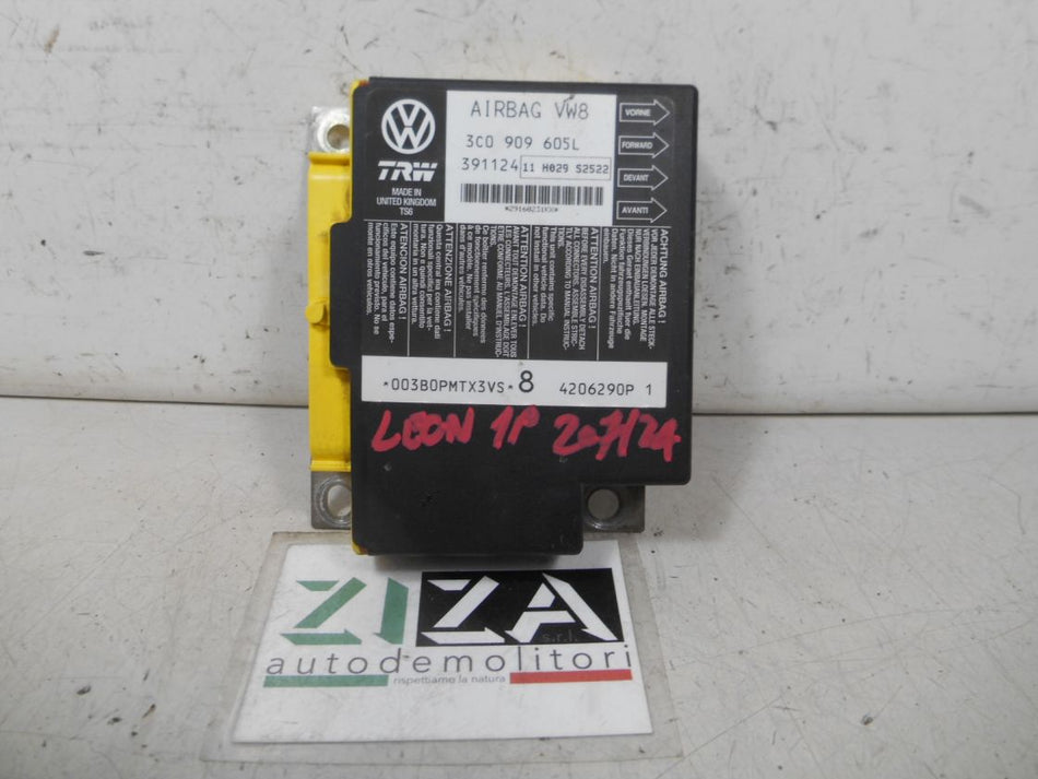 Centralina Airbag Seat Leon 1P 2006 3C0909605L NO CRASH