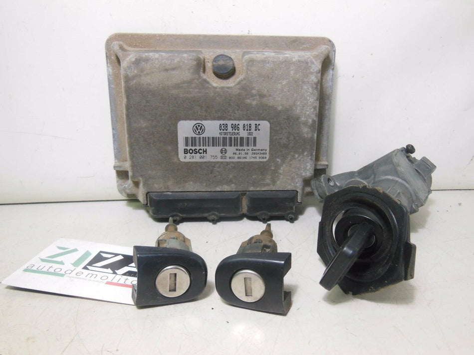 Kit Chiave ECU Skoda Octavia 1.9 TDI 90cv AGR 1998 038906018BC 0281001755 4B0905851C