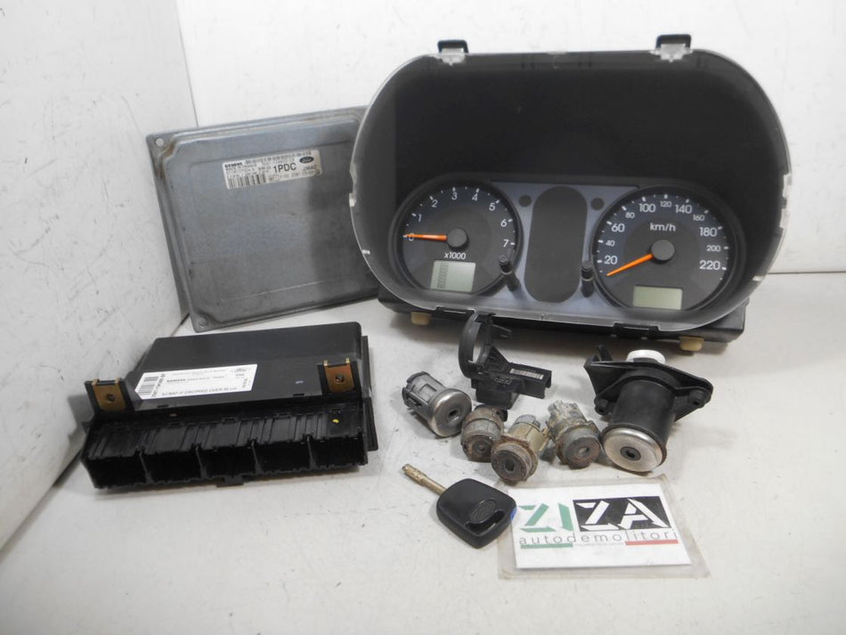 Kit Chiave ECU Ford Fiesta V 1.2 55kw 75cv FUJA 2003 3S61-12A650-CB S118107004D