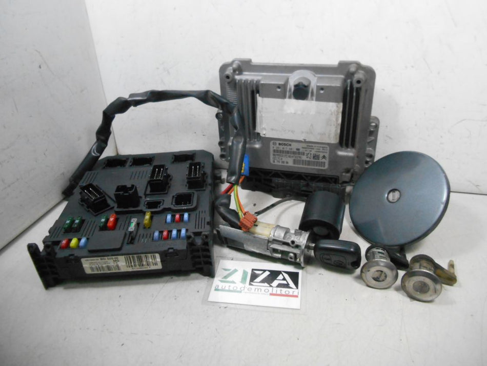 Kit Chiave ECU Peugeot 206+ 1.4 HDI 50kw 8HR 2011 0281017601 9677039280
