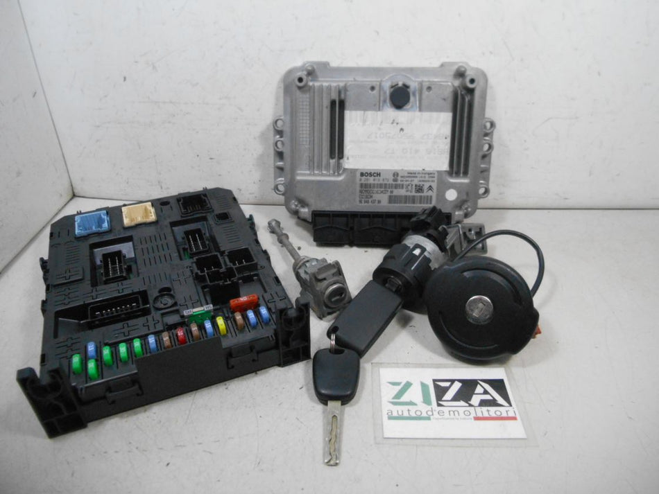 Kit Chiave ECU Peugeot 308 I SW 1.6 80kw 9HZ 2009 0281013872 9664843780