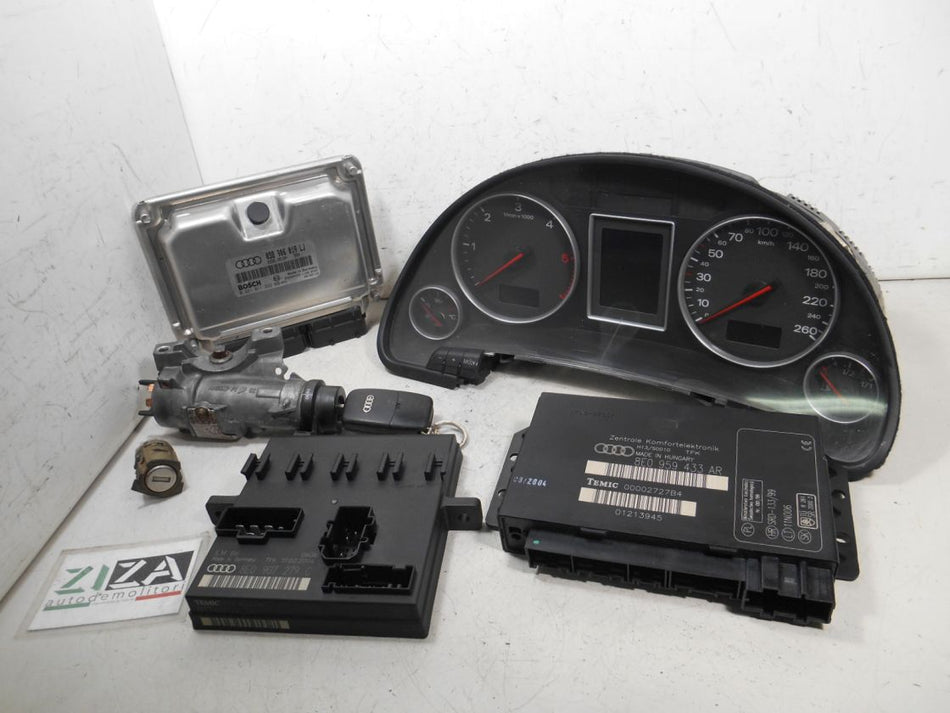 Kit Chiave ECU Audi A4 B6 1.9 130cv AVF 2004 038906019LJ 0281011222