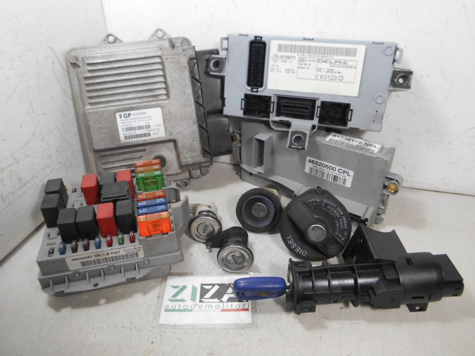 Kit Chiave ECU Fiat Punto 188 1.3 Mjet 51kw 70cv 188A9000 2004 55192093 MJD6JF.P3