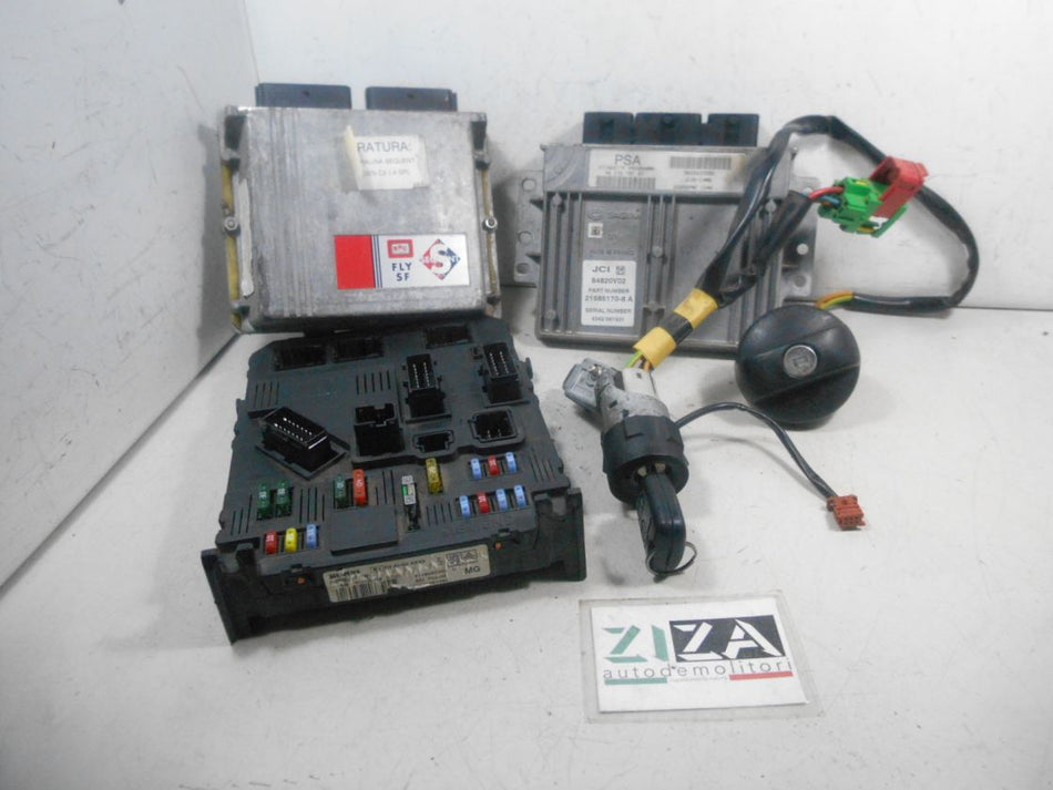 Kit Chiave ECU Citroen C3 I 1.4 54kw 73cv KFV 2004 9657018180 9649433980