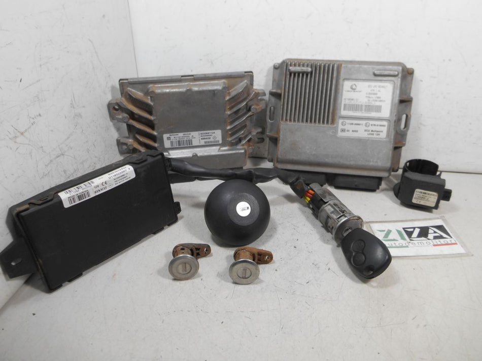 Kit Chiave ECU Dacia Logan 1.6 B/Gpl 64kw K7MF7 2009 S110140023A 8200661124 8200598393