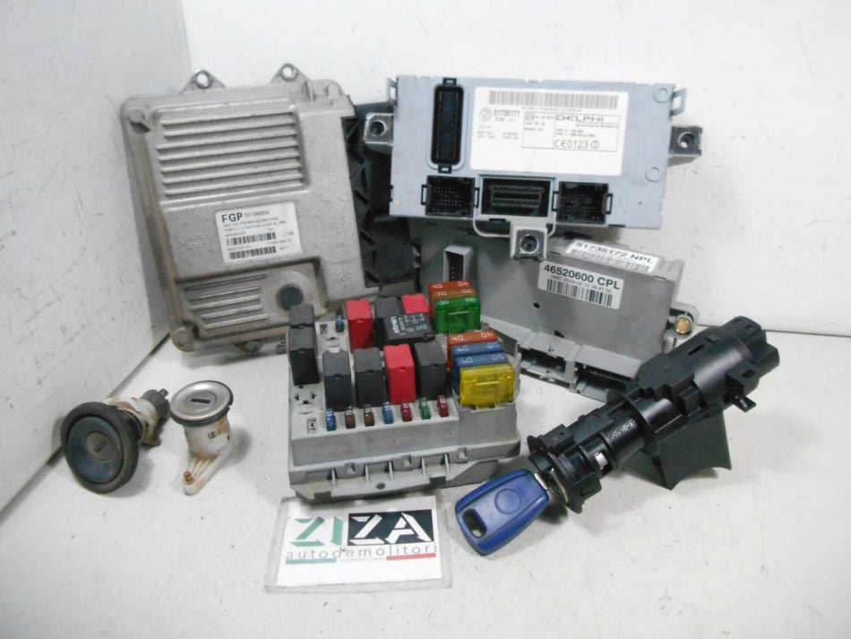 Kit Chiave ECU Fiat Punto 188 1.3 Mjet 51kw 70cv 188A9000 2004 55186608