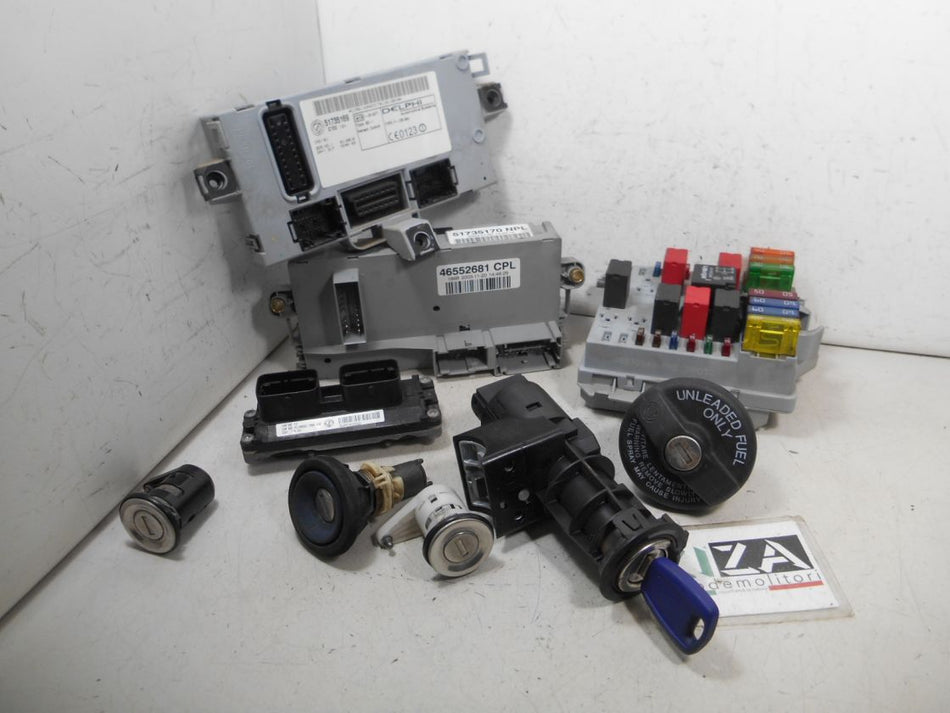 Kit Chiave ECU Fiat Punto 188 1.2 60cv 188A4000 2004 55187377 61600.651.02 IAW5AF.P3