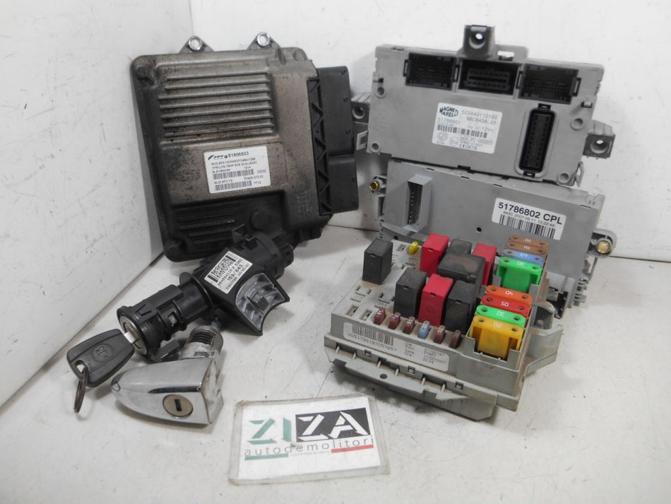 Kit Chiave ECU Lancia Ypsilon 843 1.3 Mjet 55kw 199A2000 2007 51806503 MJD6F3.Y2