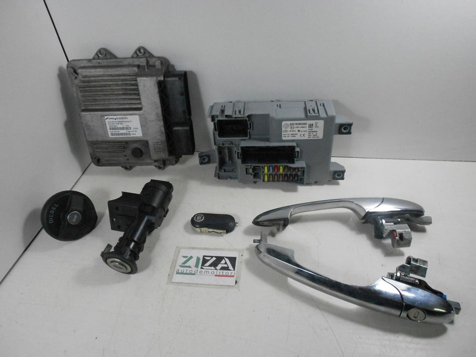 Kit Chiave ECU Fiat 500 312 1.3 Mjet 75cv 169A1000 2009 51839153 MJD6F3.B1