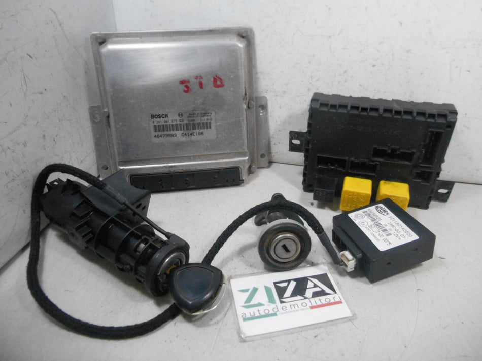 Kit Chiave ECU Lancia Lybra 1.9 77kw AR32302 2000 46479993 0281001879