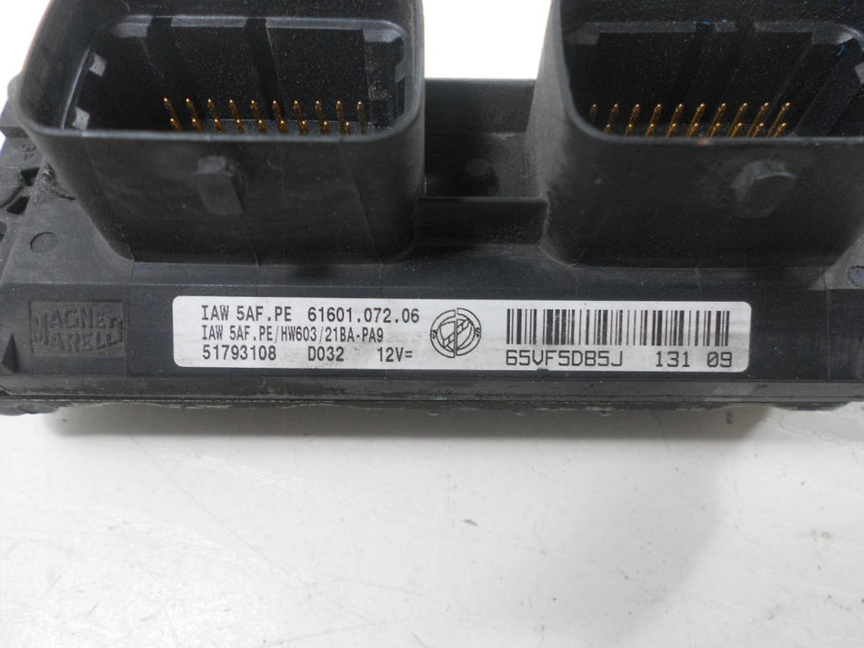 Kit Chiave ECU Fiat Punto 188 1.2 B/Met 60cv 188A4000 2009 51793108