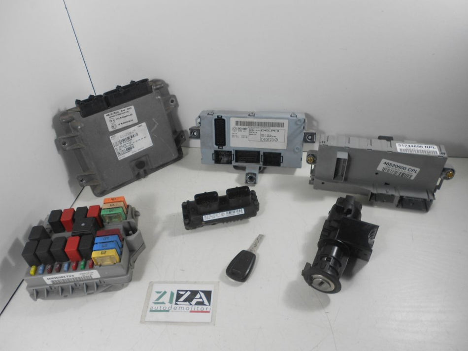 Kit Chiave ECU Fiat Punto 188 1.2 B/Met 60cv 188A4000 2008 51793108