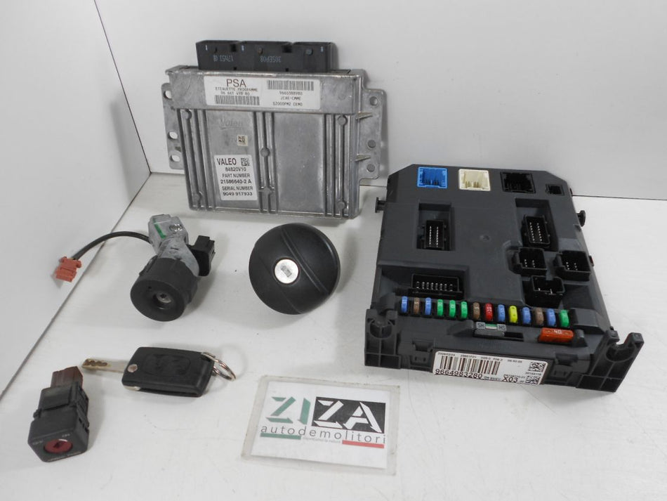 Kit Chiave ECU Citroen C3 I Rest. 1.4 B/Met 54kw KFV 2009 9666149880