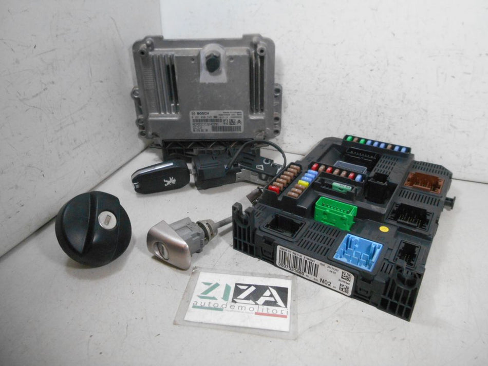 Kit Chiave ECU Peugeot 208 1.4 HDI 50kw 68cv 8H01 2014 9807886180 9674001080