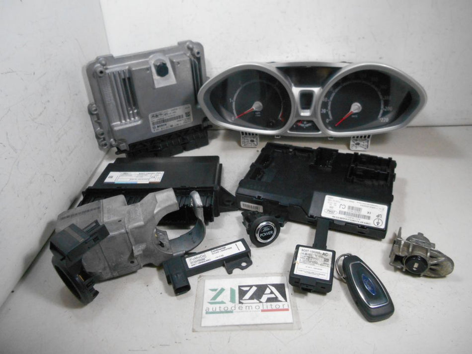 Kit Chiave ECU Ford Fiesta VI 1.4 TDCI 8V 51,5kw 70cv KVJA 2011 AV21-12A650-GC 0281017831