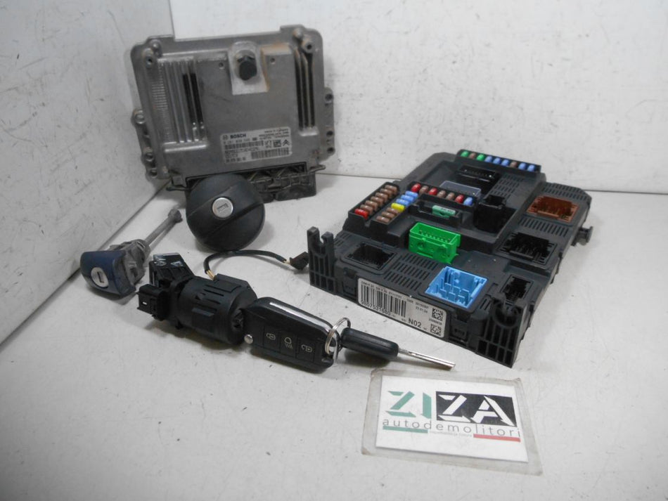 Kit Chiave ECU Peugeot 208 1.4 HDI 50kw 68cv 8H01 2015 9807886180 9674001080