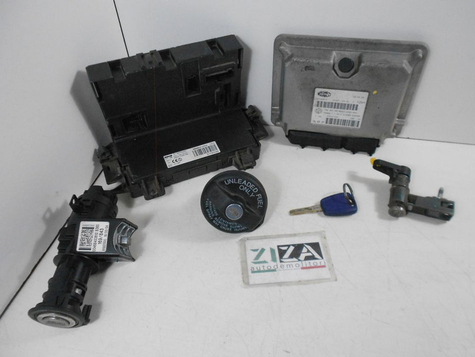 Kit Chiave ECU Fiat Panda 169 1.1 8V 40kw 187A1000 2004 55188619 IAW4AF.SM