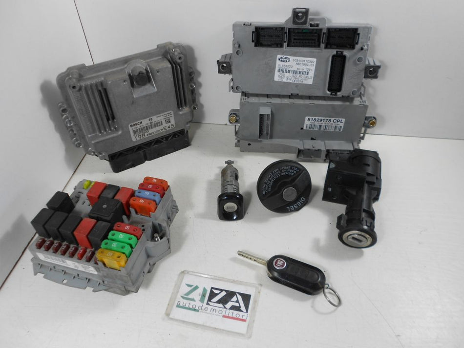 Kit Chiave ECU Fiat Bravo 198 1.6 Mjet 77kw 198A3000 2009 51852323 0281016196