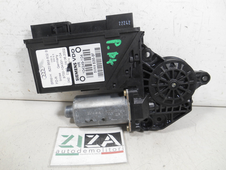 Motorino Alzacristalli Posteriore Destro Audi A2 2003 8Z0959802B SW: 6.5