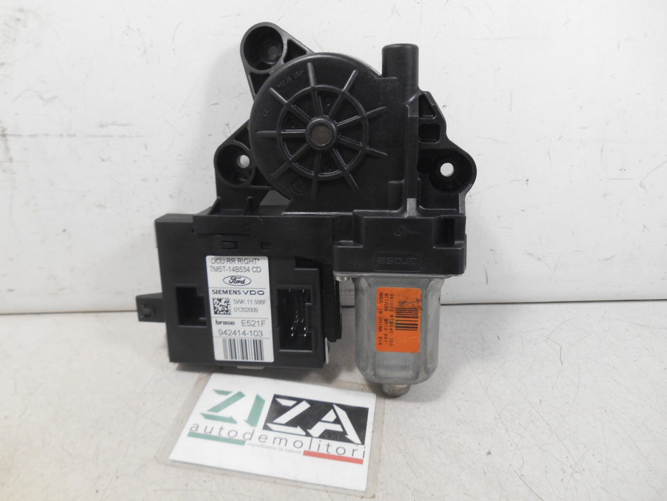 Motorino Alzacristalli Posteriore Destro Ford C-Max I Res 2009 7M5T-14B534-CD