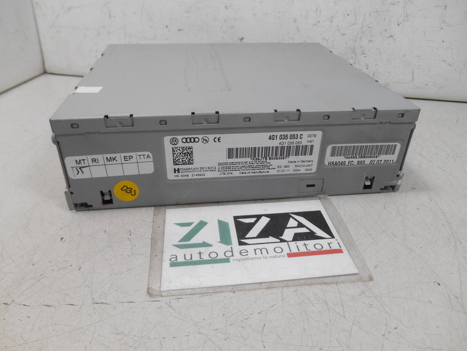 Centralina Radio Autoradio Navigatore Audi A6 C7 2011 4G1035053C