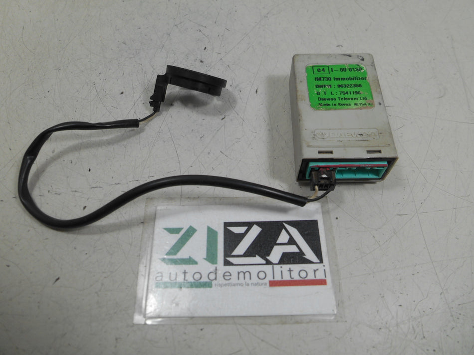 Centralina Immobilizer + Antenna Daewoo Matiz 0.8 37,5kw F8CV 2002 96322350