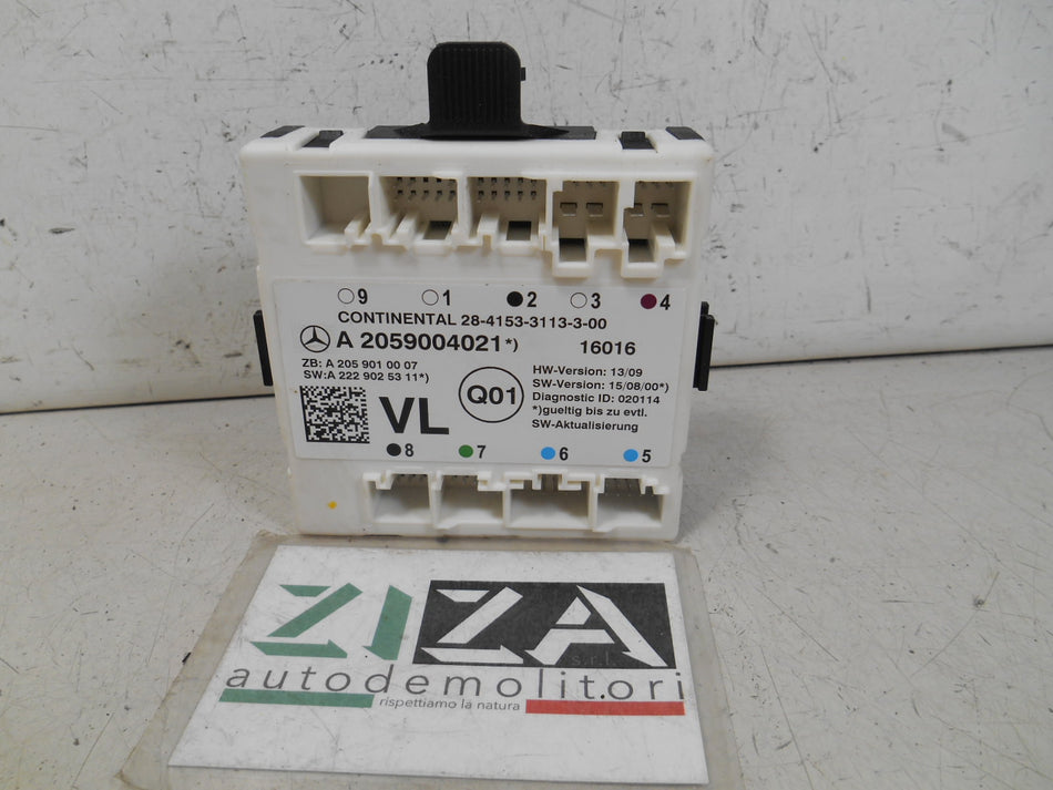 Centralina Porta Anteriore Sinistra Mercedes W205 SW S205 2016 A2059004021