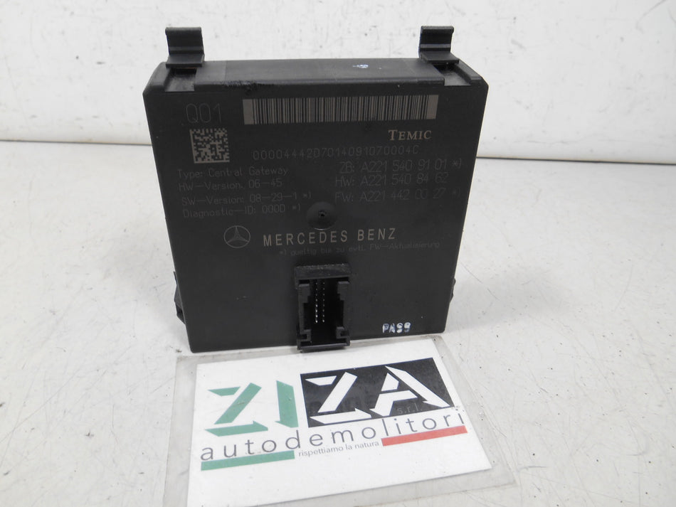 Centralina Gateway Mercedes W221 S320 2009 A2215409101