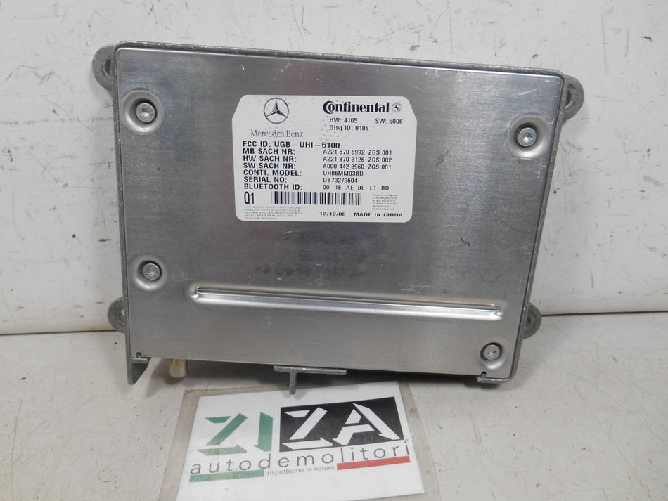 Centralina Bluetooth Mercedes W221 S320 2009 A2218708992