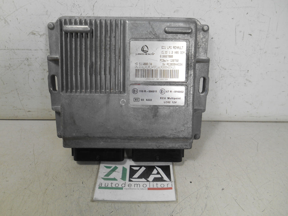 Centralina GPL VW Renault Clio III 1.2 B/GPL 2009 616667000 110R-006011 67R-016002