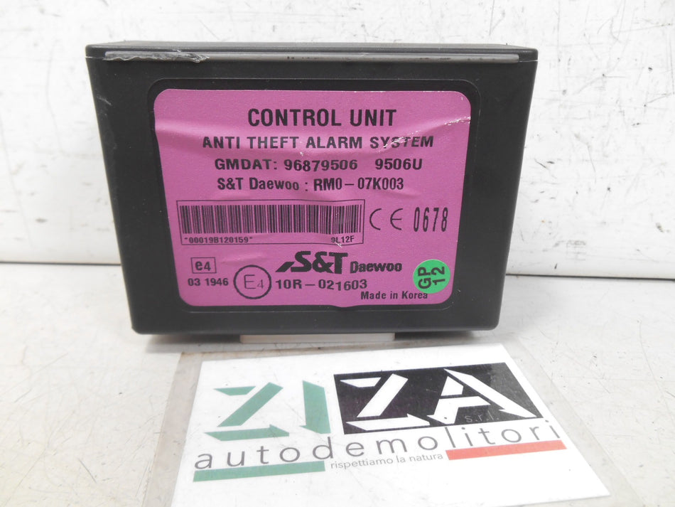 Centralina Antifurto Chevrolet Spark 2010 96879506