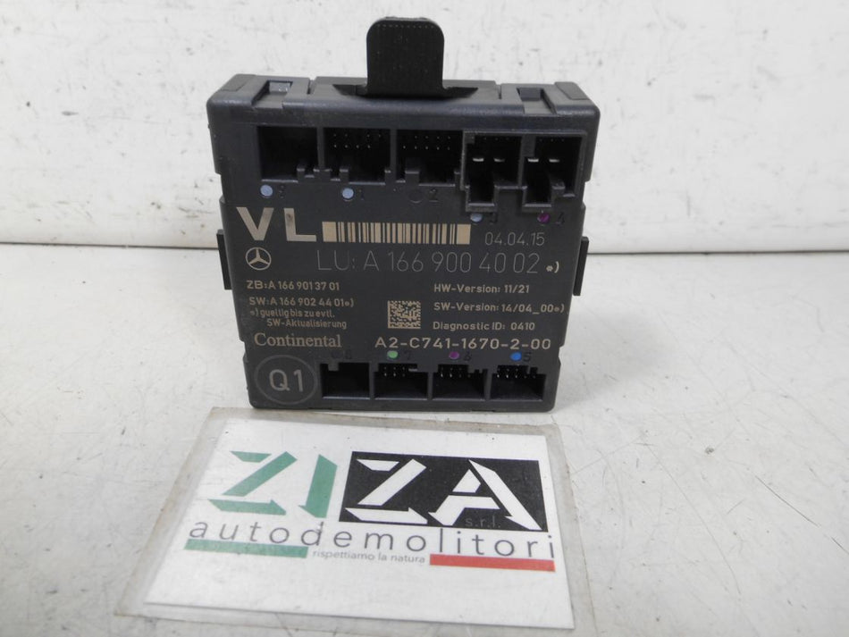 Centralina Porta Anteriore Sinistra Mercedes W176 2015 A1669004002