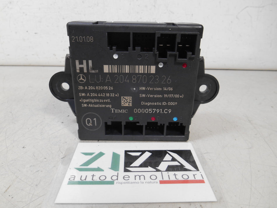 Centralina Porta Posteriore Sinistra Mercedes W204 2008 A2048702326