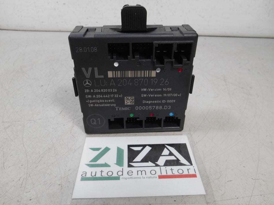 Centralina Porta Anteriore Sinistra Mercedes W204 2008 A2048701926
