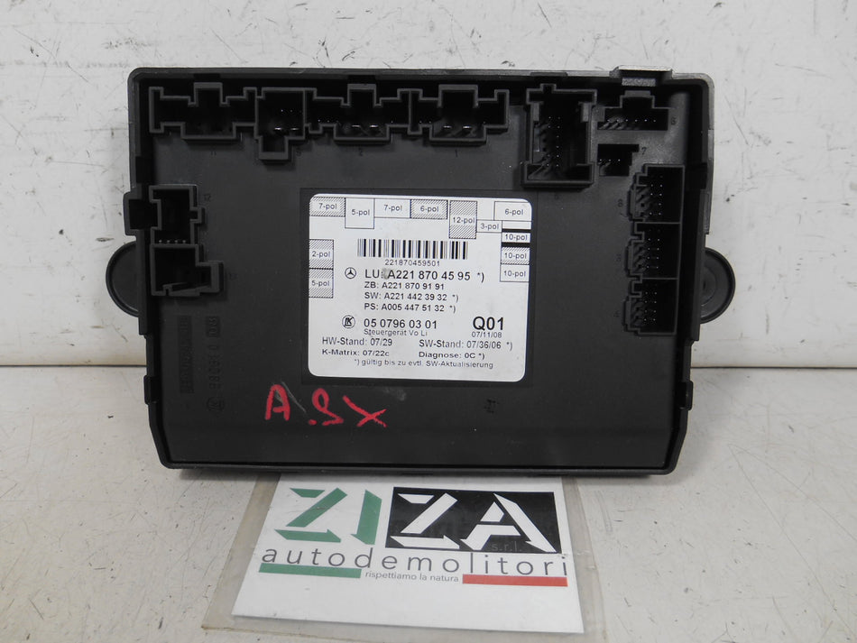 Centralina Porta Anteriore Sinistra Mercedes W221 S320 2009 A2218704595