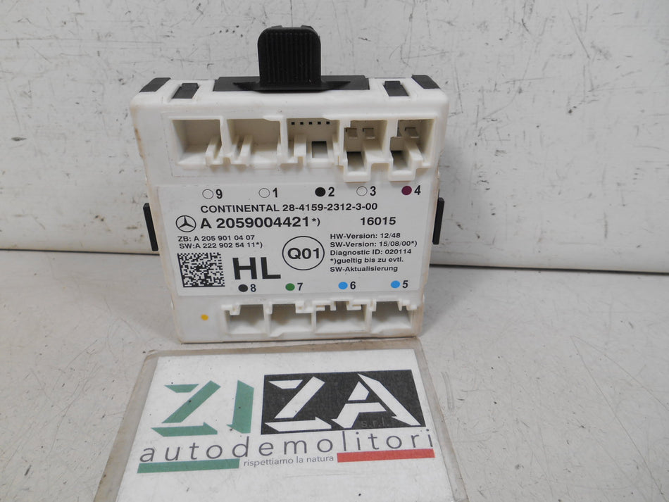 Centralina Porta Posteriore Sinistra Mercedes W205 SW S205 2016 A2059004421