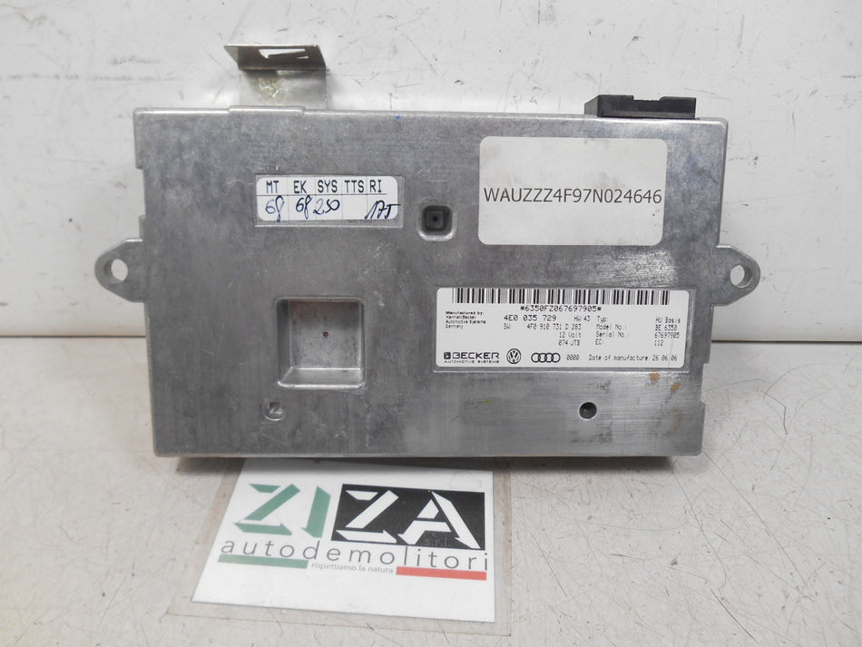Centralina Interfaccia Multimediale MMI Audi A6 C6 2006 4F0907289B