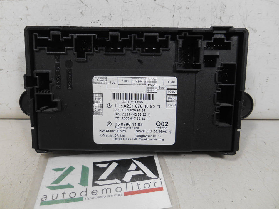 Centralina Porta Posteriore Mercedes W221 S320 2009 A2218704895