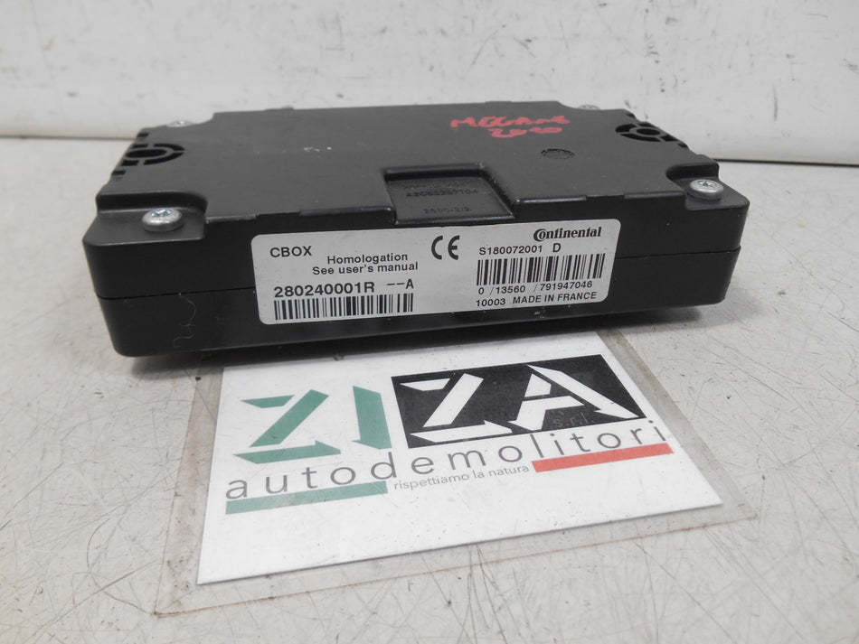 Centralina CBOX Interfaccia Multimediale Renault Megane III 2010 280240001RA S180072001D