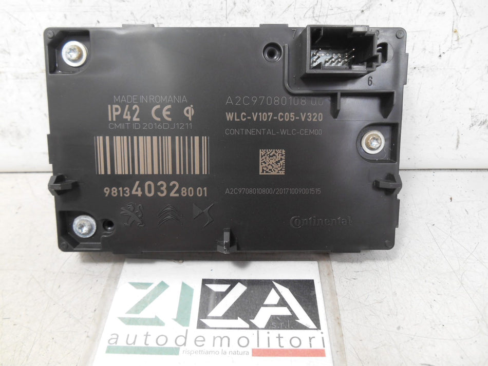 Centralina Ricarica Wireless Telefono Peugeot 3008 II 2018 9813403280-01