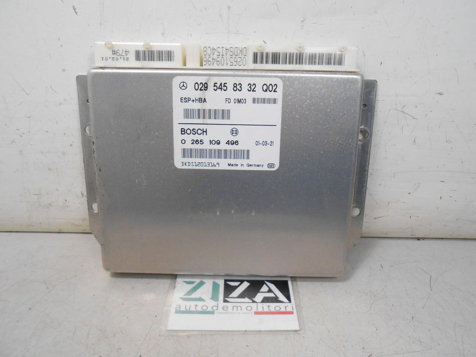 Centralina ESP Mercedes W168 A140 1.4 60kw 168940 2001 0295458332 0265109496