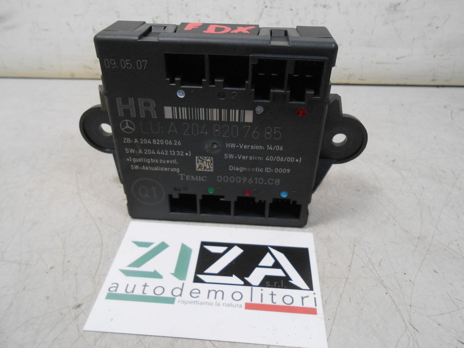 Centralina Porta Posteriore Destra Mercedes W204 2008 A2048207685