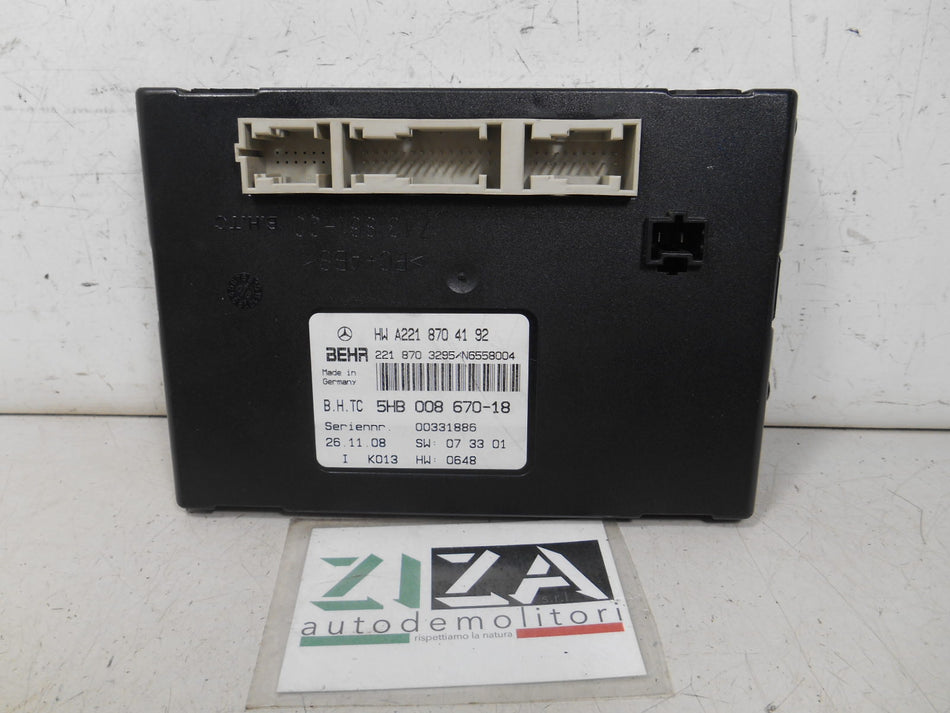 Centralina A/C Mercedes W221 S320 2009 2218703295