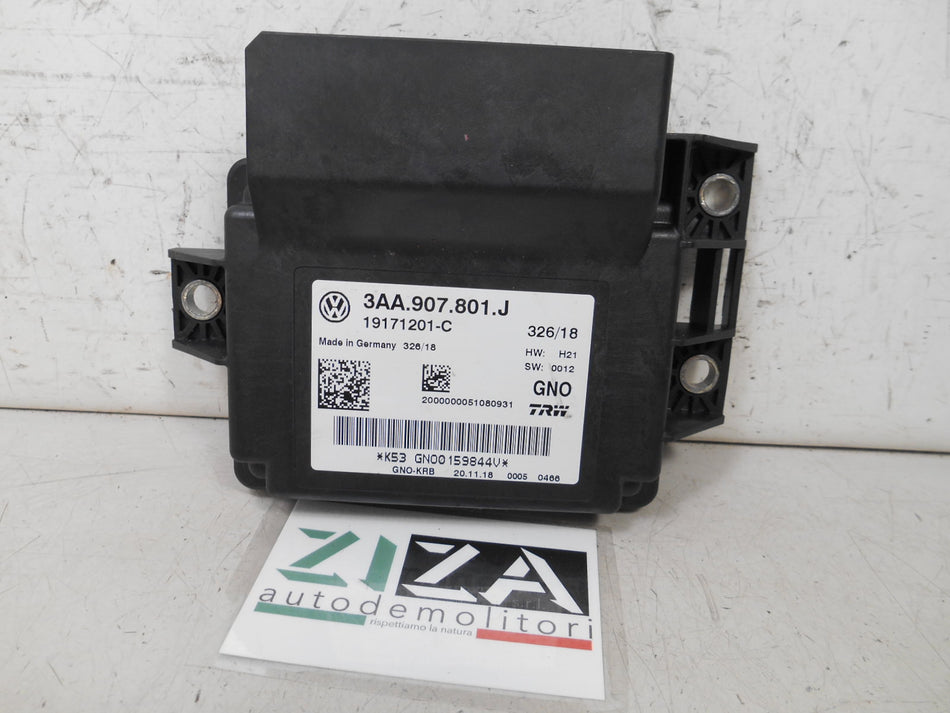 Centralina Freno Stazionamento VW Tiguan 2008 3AA907801J 19171201-C HW:H21 SW:0012