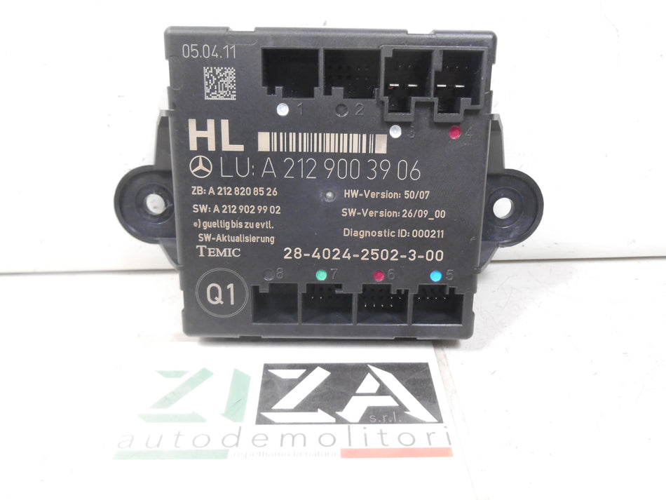 Centralina Porta Posteriore Sinistra Mercedes W212 2011 A2129003906