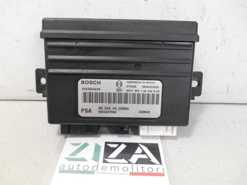 Centralina Sensori di Parcheggio Citroen C4 Picasso 9663937580 0263004234