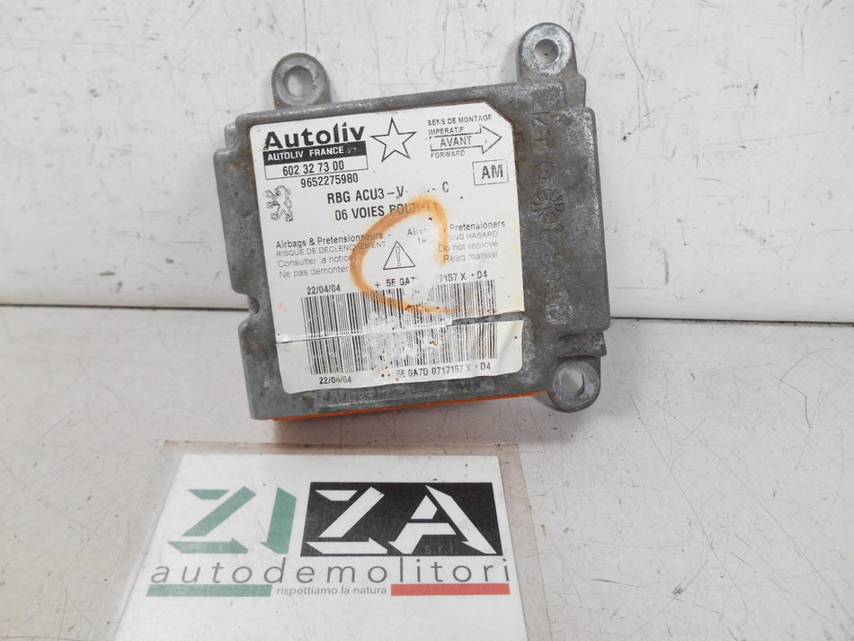 Centralina Airbag Peugeot 206 2004 9652275980 NO CRASH
